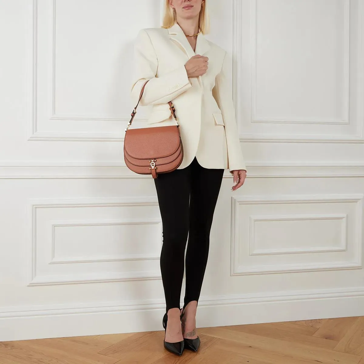   AIGNER  Delia Cognac Brown  Crossbody Bag 