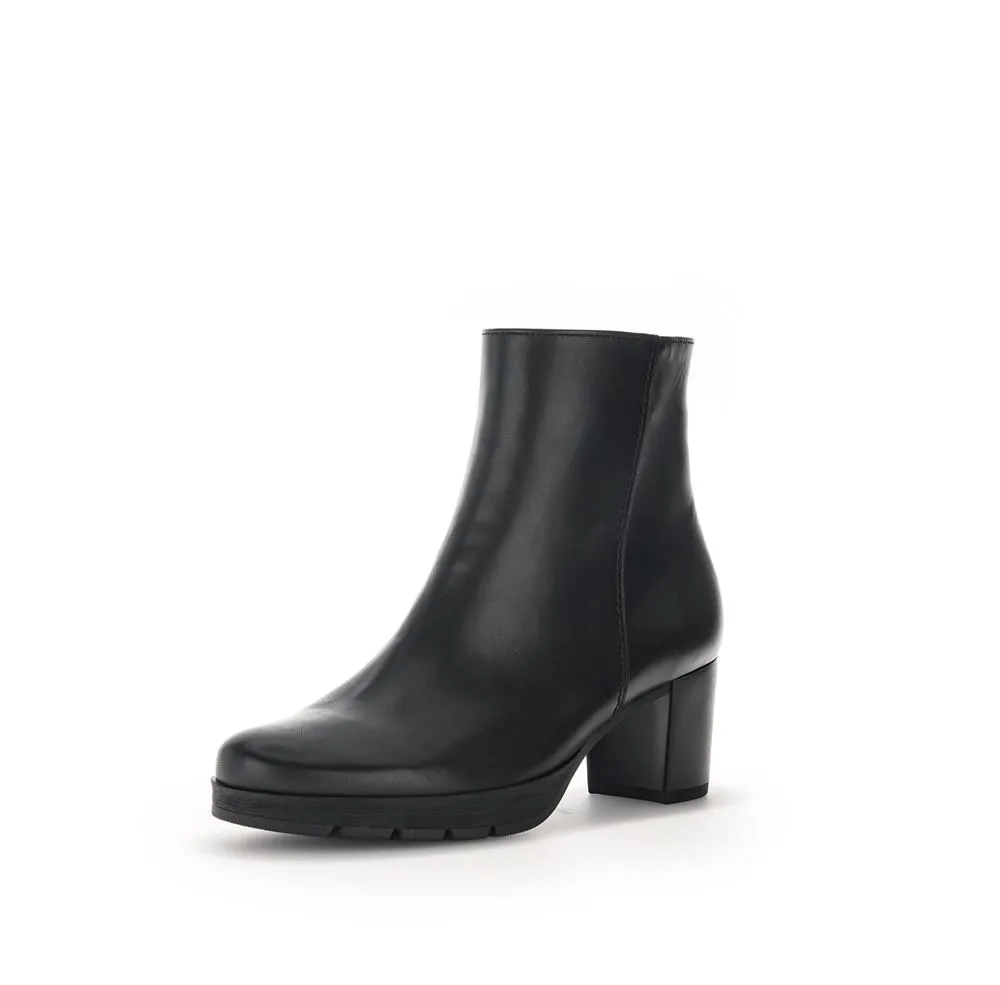 Gabor Stiefelette klassisch Leder Comfort- Mehrweite G schwarz S23  32.071.57
