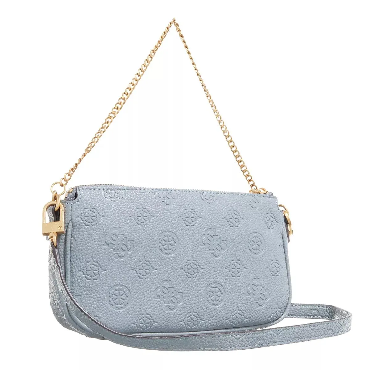   Guess  Izzy Peony Dbl Pouch Xbody Light Denim Logo  Crossbody Bag 