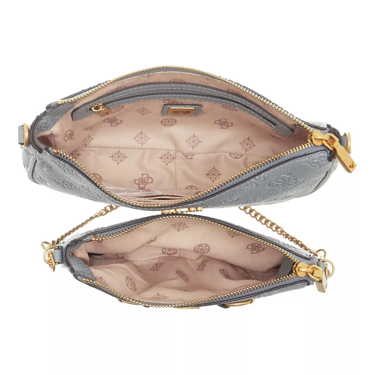   Guess  Izzy Peony Dbl Pouch Xbody Light Denim Logo  Crossbody Bag 