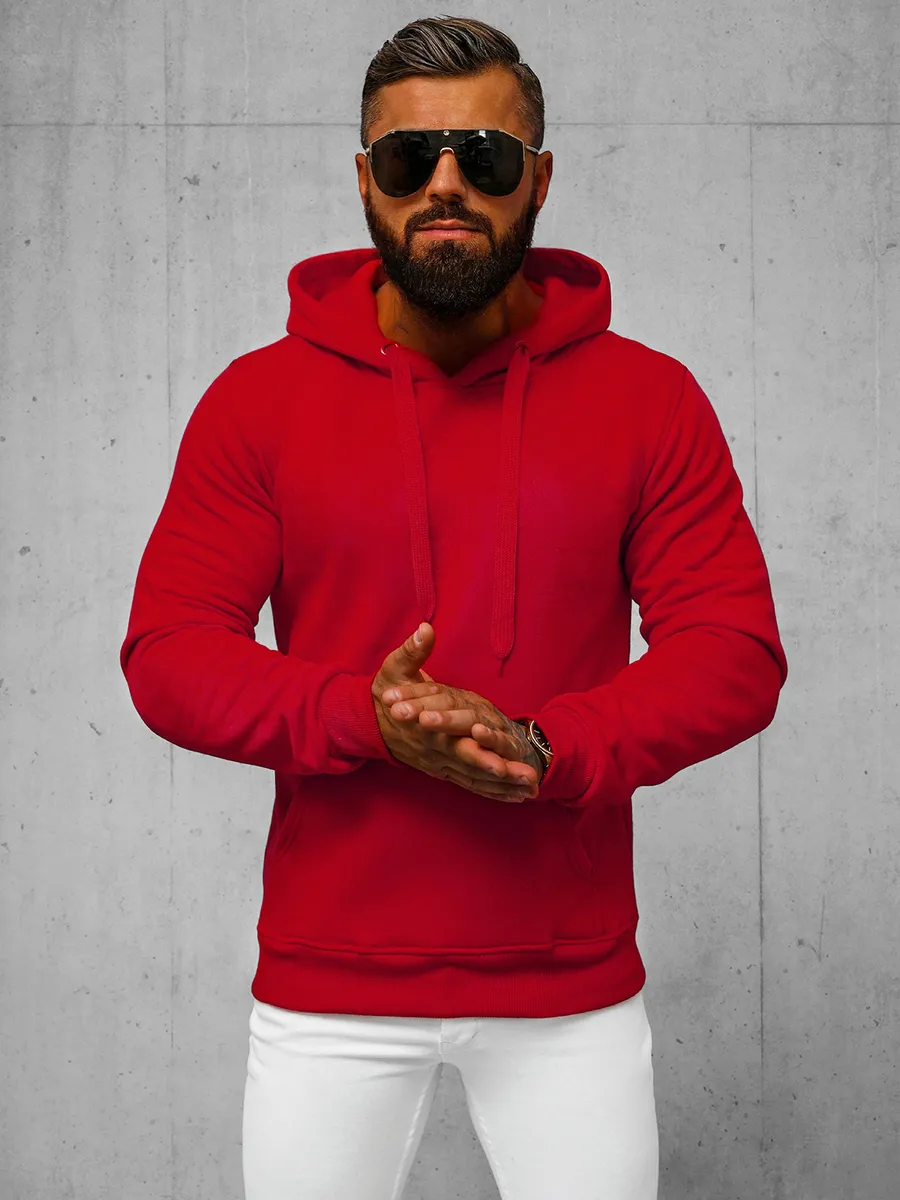 Herren Kapuzenpullover dunkelrote OZONEE JS/2009Z