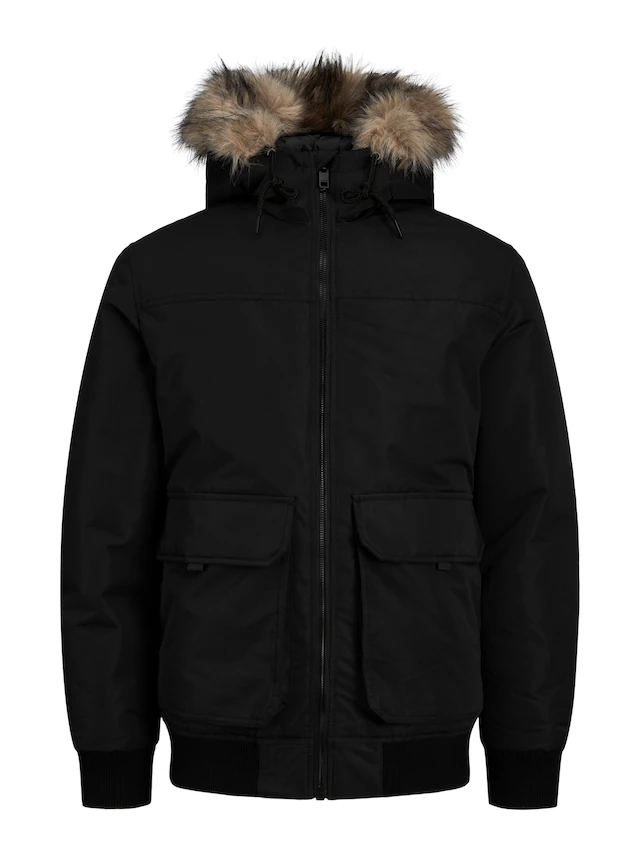 Jack & Jones Bomberjacke »JJCONSTRUCT FAUX FUR BOMBER«, mit Kapuze, Kapuze mit abnehmbarem Kunstfell-Rand online bestellen |