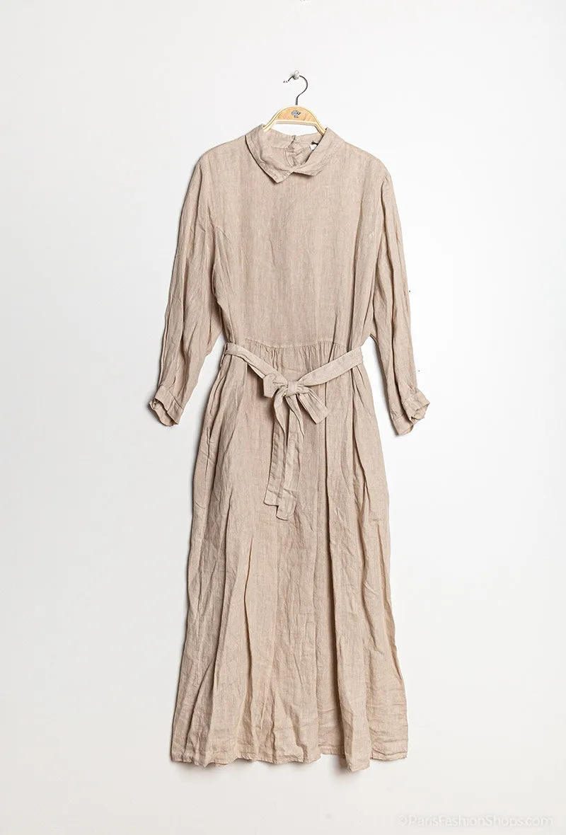 Linen midi dress