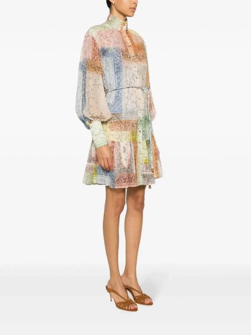   Zimmermann  Matchmaker Lantern Mini Dress Multicolor  Mini-Kleider 